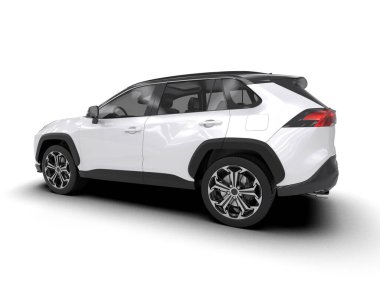 Siyah SUV, markanız için beyaz, 3 boyutlu tasarım.