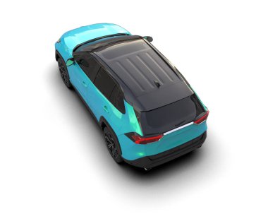 Modern araba beyazda izole edilmiş. 3D görüntüleme - illüstrasyon