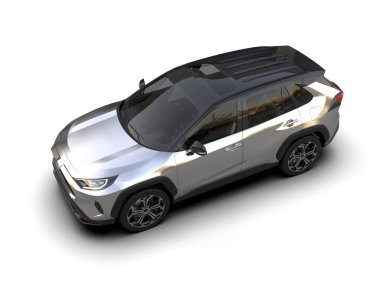 Beyaz arka planda bir cip. 3d oluşturma