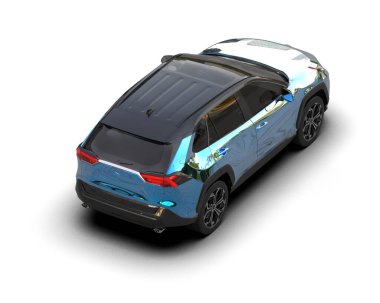 Araba beyaz arka planda izole edilmiş. 3D görüntüleme - illüstrasyon