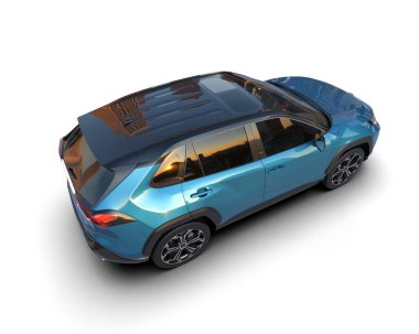 Modern araba arka planda izole edilmiş. 3d oluşturma.