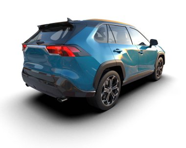 Mavi jipli bir cip. 3d oluşturma