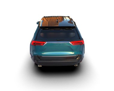 modern araba beyaz arka planda izole edildi. 3 boyutlu çizim - illüstrasyon