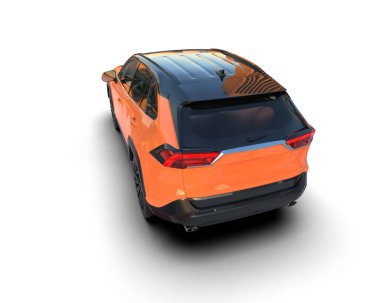 Beyaz arka planda modern şehir cipi. 3d oluşturma.