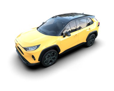 Beyaz arka planda modern kompakt spor araba