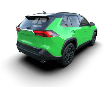 modern yeşil spor araba - 3 boyutlu