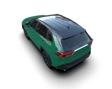 Araba arka planda izole. 3D görüntüleme - illüstrasyon