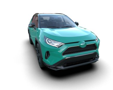 Beyaz arka planda modern SUV. 3d oluşturma