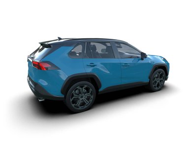 Mavi ekranlı arazi aracı beyaz arka planda izole edildi. 3d oluşturma.