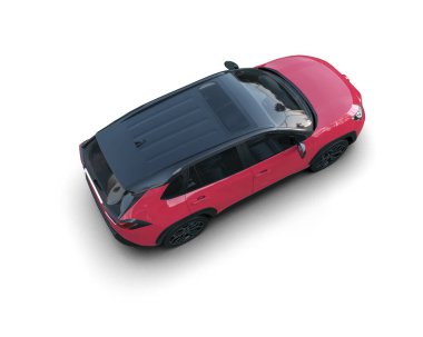 beyaz zemin üzerine kırmızı spor araba.