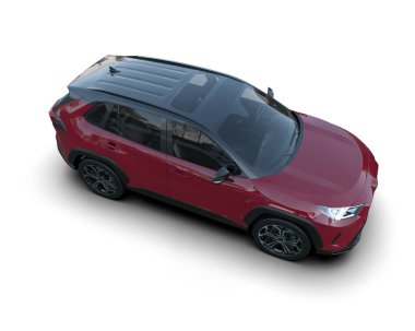 Beyaz arka planda modern şehir cipi. 3d oluşturma