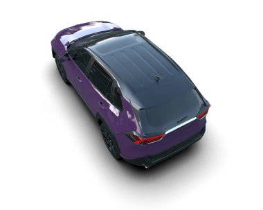 Modern araba arka planda izole edilmiş. 3D görüntüleme - illüstrasyon