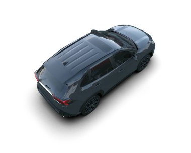 Beyaz arka planda siyah araba.