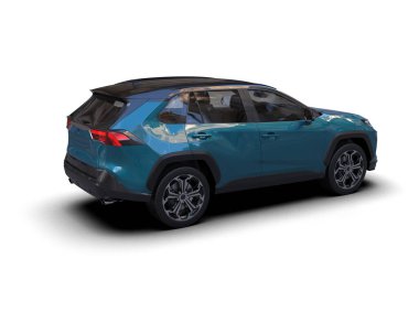 mavi modern SUV - üst görünüm