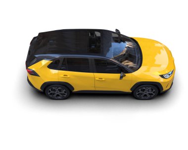 Sarı modern şehir arabası