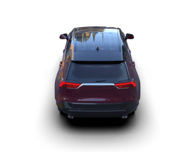 modern otomobil beyaz arka planda izole edildi. 3 boyutlu çizim - illüstrasyon