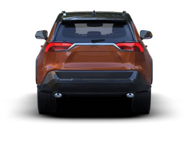 modern araba gölgeli beyaz bir arka planda izole edilmiş - 3 boyutlu illüstrasyon