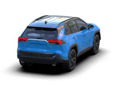 Mavi arazi aracı. ön görünüm