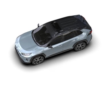 SUV arabası beyaz üzerine