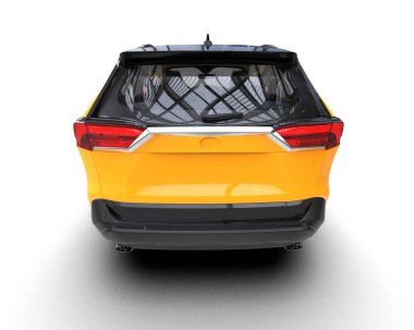 Siyah sarı şehir jipi - arka görünüm.