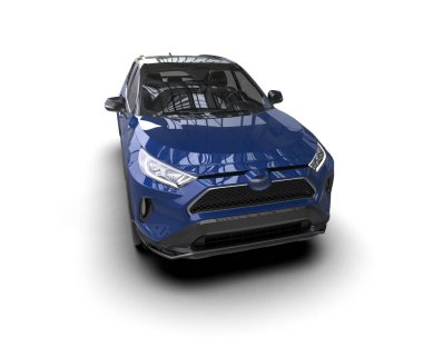 Modern araba arka planda izole edilmiş. 3D görüntüleme - illüstrasyon