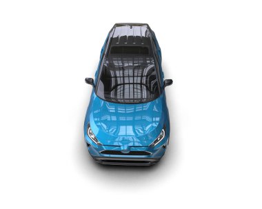 Beyaz arka planda izole edilmiş, jenerik modern bir arabanın 3 boyutlu görüntüsü. araba konsepti.