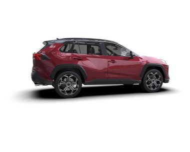 kırmızı SUv kırpma yolu ile beyaz arkaplanda izole edildi