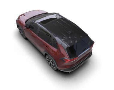 siyah modern spor araba - üst görünüm