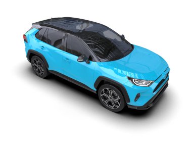 modern mavi SUV - ön görünüm