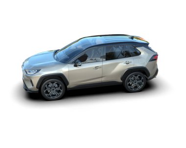 Siyah arka planda modern kompakt araba. 3d oluşturma