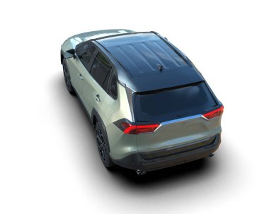 Siyah modern SUV arka planda. 3d oluşturma