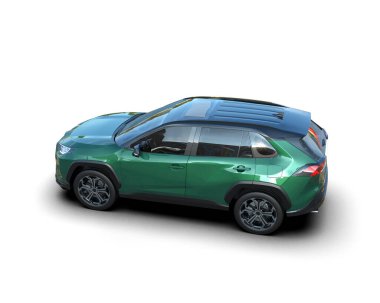 Siyah arka planda modern kompakt araba - 3 boyutlu görüntüleme