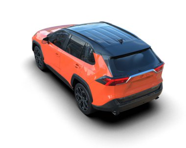 beyaz arkaplanda izole edilmiş araba - 3 boyutlu görüntüleme - yan görünüm