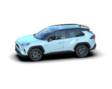 Beyaz arka planda modern SUV. 3d oluşturma