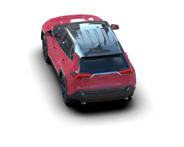 modern kırmızı SUV arabası beyaz arkaplanda izole edildi