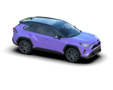 Beyaz arka planda modern bir araba. 3d oluşturma