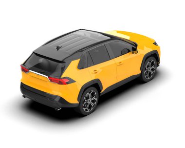 siyah sarı araba - 3 boyutlu illüstrasyon