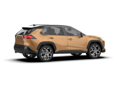 Beyaz arka planda modern SUV. 3d oluşturma