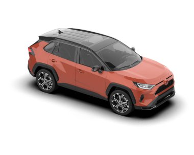 Beyaz bir arka plan üzerinde SUV