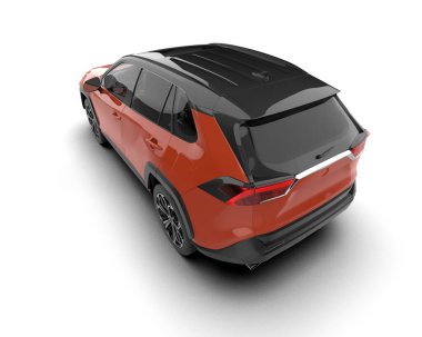 modern araba arka planda izole edilmiş ve pankartlar için kırpma yolu var. 3d oluşturma.