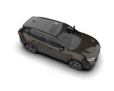 siyah spor araba - üst görünüm