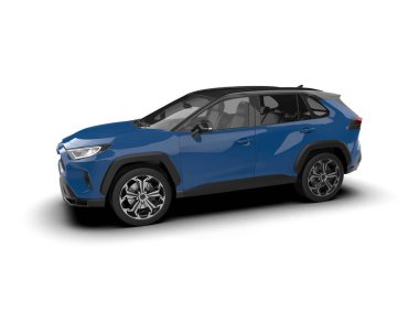 Mavi SUV - beyaz üzerine araba