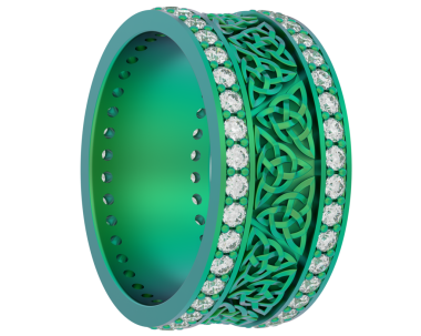 Üç boyutlu yeşil zümrüt bilezik.