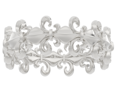 Beyaz arkaplanda izole edilmiş beyaz gümüş süs