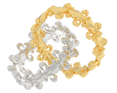 Altın alyans beyaz arka planda izole edilmiş.