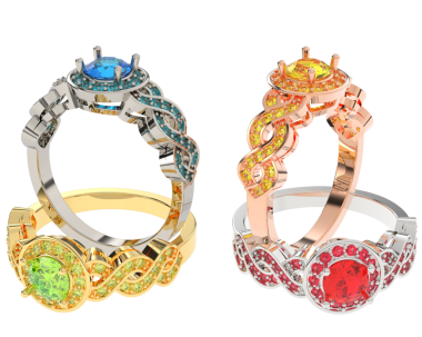 Değerli taşlı altın mücevherler