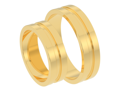 Beyaz arka planda altın yüzük. 3d oluşturma