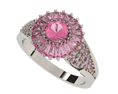 Gümüş elmas yüzük siyah arkaplanda izole edilmiş. 3 boyutlu.