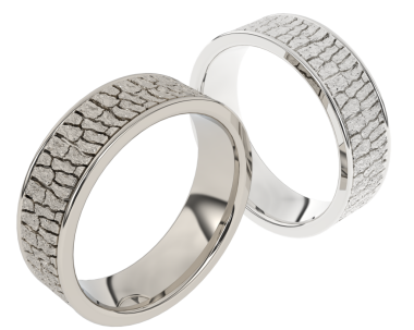 Gümüş yüzüklü. 3d oluşturma.