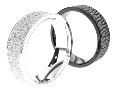 Gümüş alyanslar beyaz arka planda izole edilmiş. 3d illüstrasyon